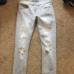 Express Grey Distressed Jeggings